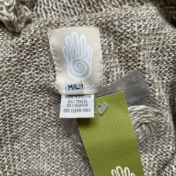 Amano Tan Lettuce Edge Knit Cardigan - Picture 8 of 9